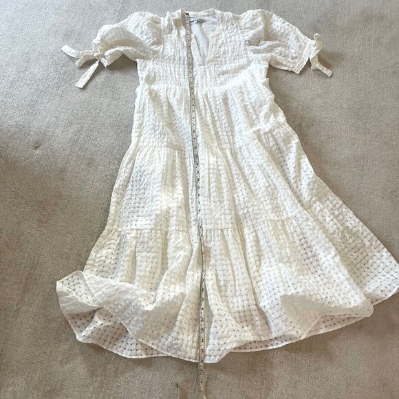 English Factory Gingham Tiered Midi Dress XS - Picture 6 of 11